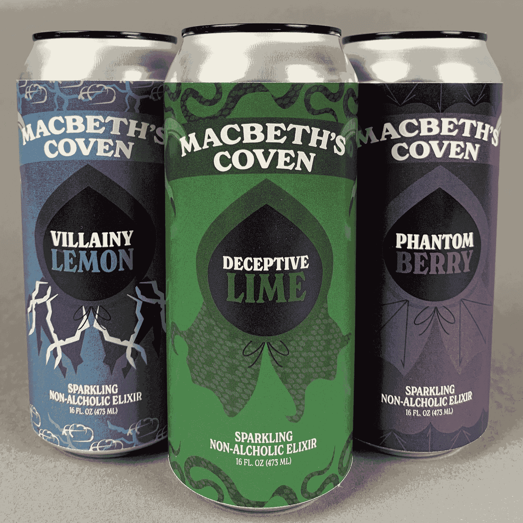 Drink Packaging for Macbeth's Three Witches